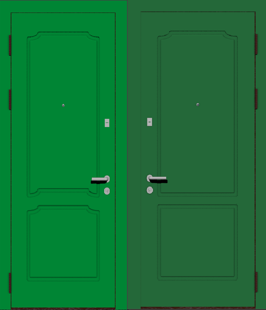 Входная металлическая дверь МДФ эмаль зеленая